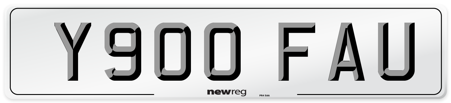 Y900 FAU Number Plate from New Reg